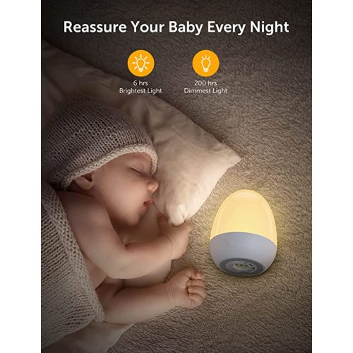 JolyWell Night Lights for Kids，Baby Night Light with Stable Charging Pad, Touch Control&Timer Setting, ABS+PC Baby Egg Lamp for Breastfeeding，White - Beige