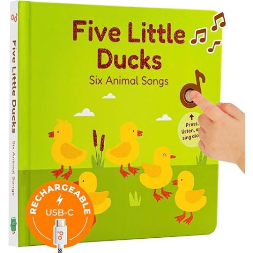 Cali's Books Five Little Ducks Nursery Rhymes Book for Toddlers | Sound Books for Toddlers 1-3 | Musical Book with Sound Button and 6 Songs