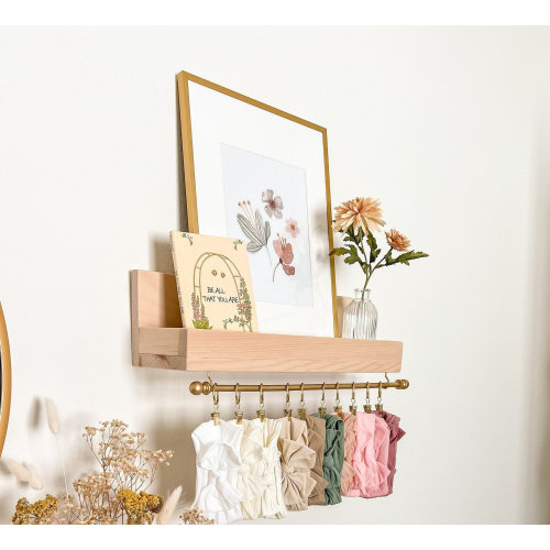 Headband holder | Montessori Bookshelf | Bow holder for baby girl | Nursery shelves | Montessori Bookshelves