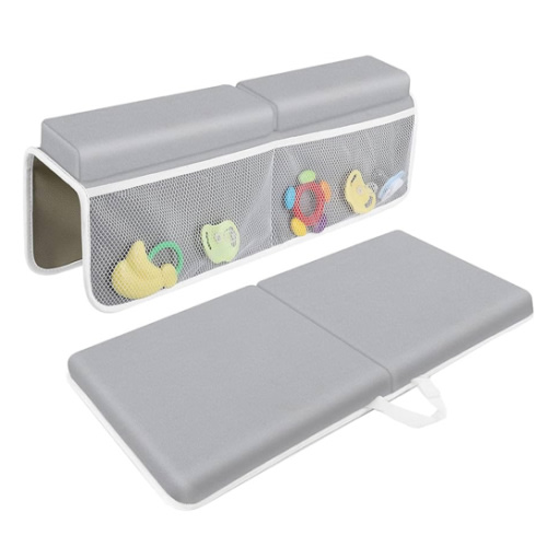 Bath Kneeler with Elbow Rest Pad Set, 1.5 inch Kneeling Pad Mat for Bathtub - Gray