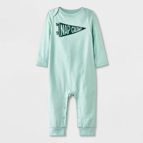Baby Graphic Solid Romper - Cat & Jack™ Green Newborn