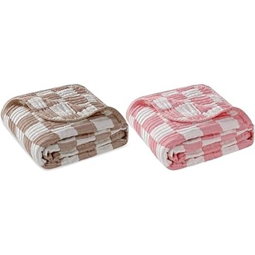 Ultra-Soft Muslin Baby Blanket 2 Pack
