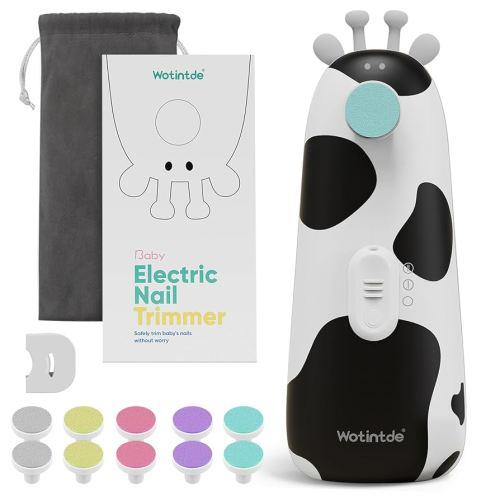 Baby Electric Nail File, Infant Nail Clippers With 10 Grinding Heads & Led Light Safe Baby Nail Trimmer Electric, Nail Filer For Newborn Toddler Toes Fingernails Baby Fingernail Clippers Nail Care Kit
