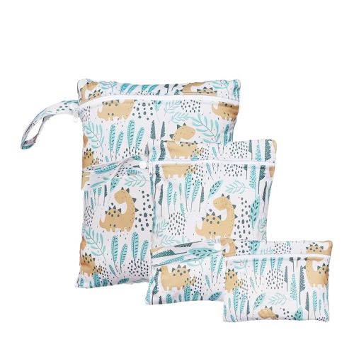 3 Set Wet Bag Storage Bag Zipper Waterproof Washable Travel Bags, Beach, Pool, Gym Bag for Cloth Diaper, Swimsuits & Wet Clothes(EF616)