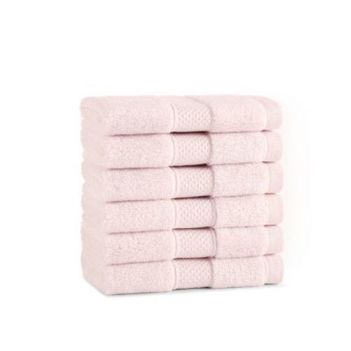 Aston & Arden Luxury Cotton Washcloths (pack Of 6), 13x13, Pink