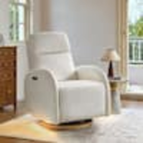 JAYDEN CREATION Ferdinand Ivy Polyester Power Nursing Recliner with Intergrated Charging Stations Swivel and Rocking RCLB1112-IVY