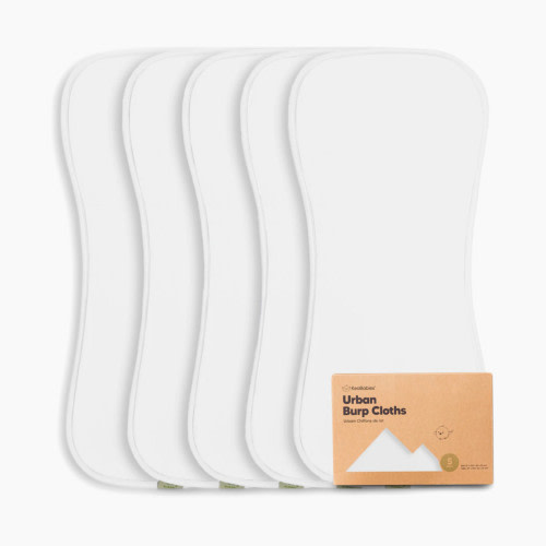 KeaBabies Urban Burp Cloths (5 Pack) - Soft White