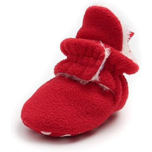 myppgg Baby Boy Girl Fleece Booties Newborn Cozy Winter Warm Socks Toddler Non-Slip Soft Sole Crib Shoes…