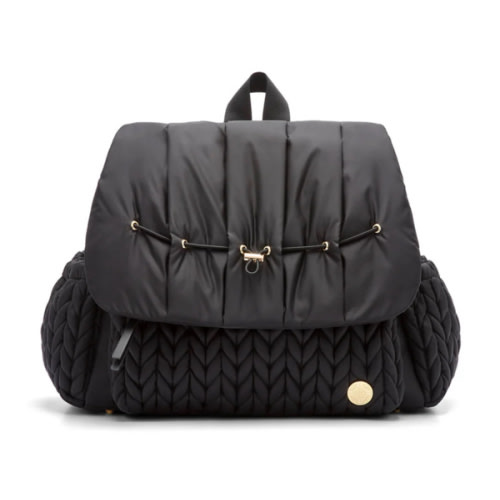 Levy Stylish Diaper Backpack - Black Herringbone