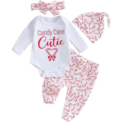 FYBITBO Newborn Baby Girl Outfits Daddys Girl Ruffle Long Sleeve Romper Bodysuit Ribbed Pants Set Cute Fall Winter Clothes