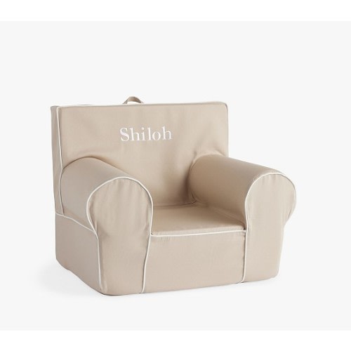 Anywhere Chair®, Oatmeal w/ White Piping | Pottery Barn Kids