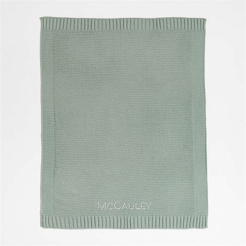 Personalized Bubble Knit Verte Green Baby Stroller Blanket