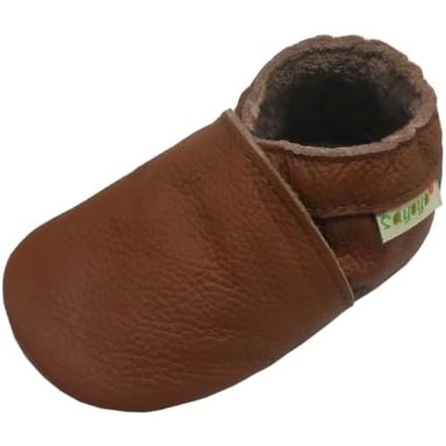 SAYOYO Baby Soft Sole Prewalkers Baby Toddler Shoes Leather Infant Shoes Dark Grey