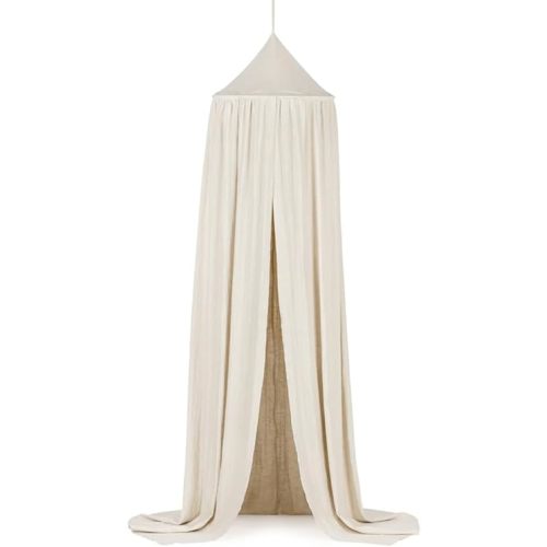 Kids Bed Canopy Breathable Cotton Soft Cover Net for Crib Reading Nook Curtain Hanging Round Play Tent Nursery Bedding Play Room Decor