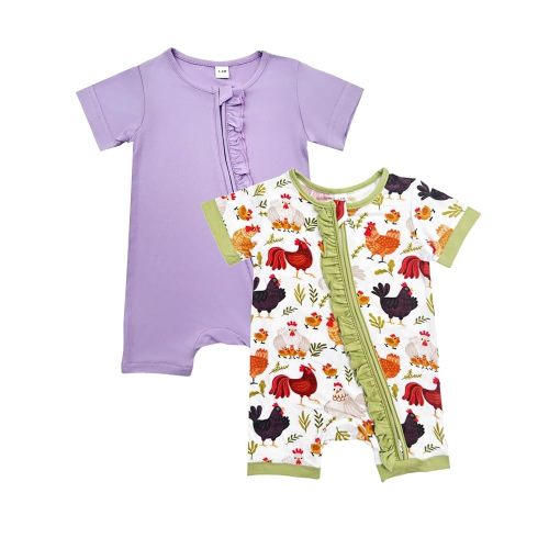 Bow Dream Baby Girl Romper 2 pack Bamboo Rayon Baby Clothes Short Sleeve Jumper Baby Girls’s One-Piece Rompers Summer