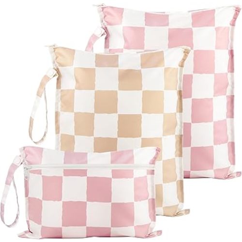 RelaxScene Wet Bag for Swimsuit - 2 Pack Waterproof Wet Dry Bag for Clothes - Baby Diaper Bag - Travel Laundry Daycare Bags - Baby Beach Essentials - Bogg Bag Accessories