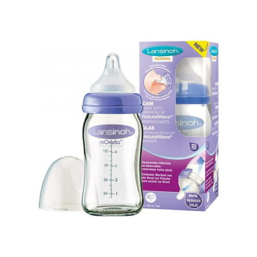Lansinoh Glass Breastfeeding Bottles 5oz - 160 ml