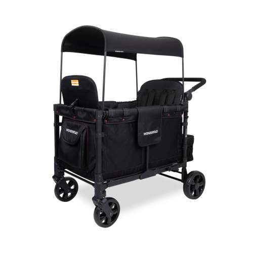W4 Elite Wagon Black with Red Stitching & Snack Tray - Black