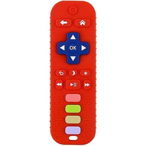 Chuya Remote Teethers Silicone Baby Teething Toys, TV Remote Teether Toy Red