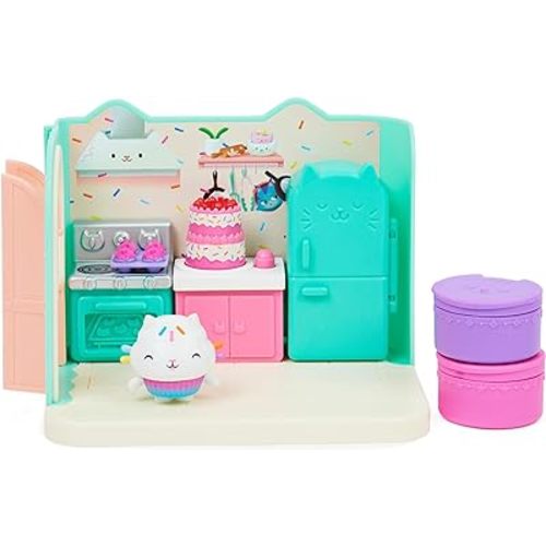 Gabby's Dollhouse, Bakey with Cakey Kitchen with Figure and 3 Accessories, 3 Furniture and 2 Deliveries, Kids Toys for Ages 3 and up