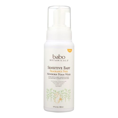 Babo Botanicals Sensitive Baby Fragrance Free Newboarn Foam Wash - 9 Fz