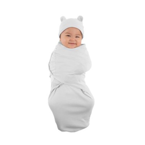 Baby Swaddle | 100% Cotton Adjustable Velcro Newborn Blanket Wrap - with Novelty Hat Beanie