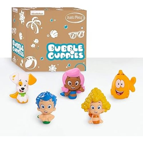 Bubble Guppies 5-Piece Bath Toy Play Set, Includes Gil, Molly, Deema, Mr. Grouper, and Bubble Puppy