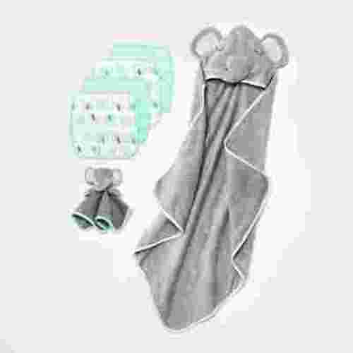 Baby 6pk Bath Towel Gift Bundle Silver