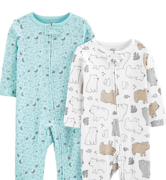 Simple Joys by Carter's Baby Neutral 2-pack Cotton Footed Sleep and Play