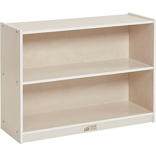 ECR4Kids 2-Shelf Mobile Storage Cabinet (bookshelf), White Wash