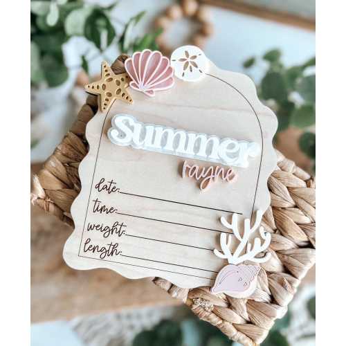 Seashell, Mermaid, Shells, Birth Stats, New Baby Announcement, Baby Prop, Baby Girl, Fresh 48, Hospital, Hello World