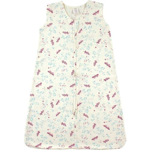 Touched by Nature Unisex Baby Organic Cotton Sleeveless Wearable Sleeping Bag, Sack, Blanket, Botanical Flutter, 6-12 Months