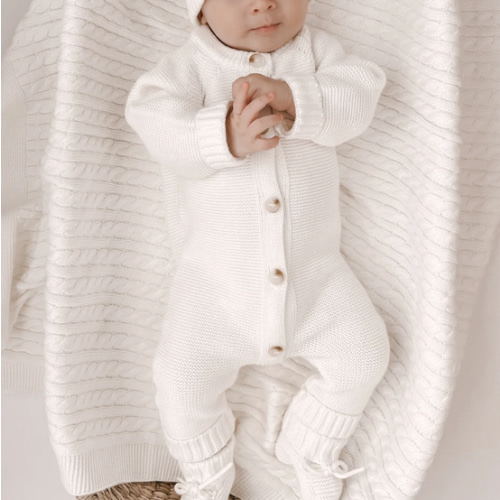 Luna + Luca Classic Purl Knit Jumpsuit - White