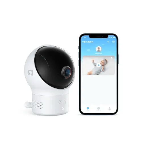 eufy Security Baby Wi-Fi Baby Monitor 2K with Noise Detection, Night Vision, Room Temperature Detection, Camera, Easy Setup, User-Friendly App, Requires 2.4GHz Wi-Fi