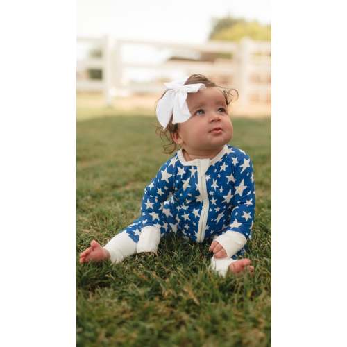 Infant Romper in Blue Stars