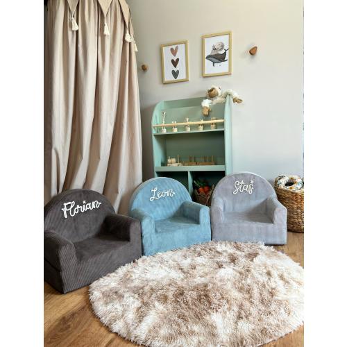 Personalized Corduroy Child Seat | Soft Armchair with Name | Children&#39;s Room Armchair, Gift for Toddler