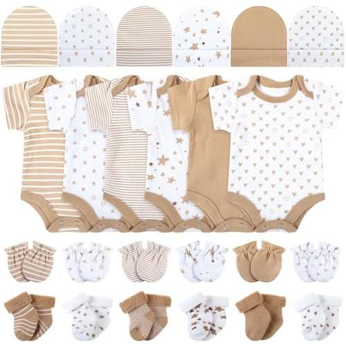 Zoooyawn 6 Set Preemie Layette Set Preemie Clothes Premature Baby Bodysuit Outfit for Nicu Baby Gift