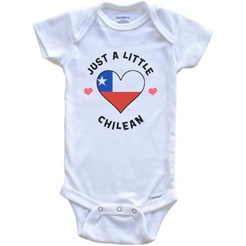 Really Awesome Shirts Chilean Flag Heart Just A Little Chilean Chile Baby Bodysuit