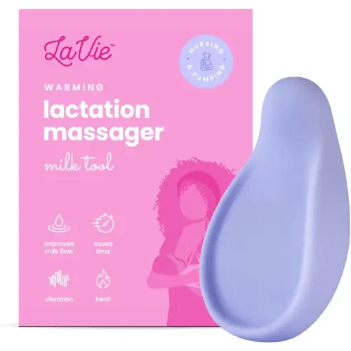 LaVie Warming Lactation Massager 3-in-1 Adjustable Heat + Vibration for Breastfeeding, Nursing, Pumping, Essential Support for Improved Milk Flow