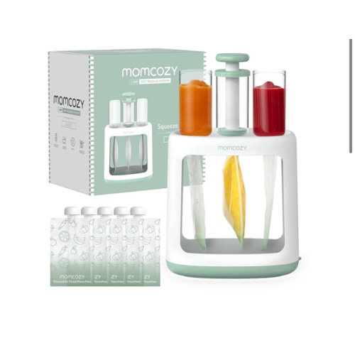 Momcozy Squeeze Station,Baby Food Maker&Pouch Filler for Homemade Baby Puree, BPA-Free, Dishwasher Safe, with Reusable Baby Food Pouches for Babies & Toddlers