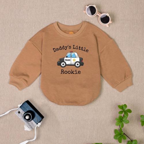Daddy's Little Rookie baby Romper Sweatshirt, Cute Police baby Bodysuit, Policer Parents for Kid, Infant Clothes, Pregnancy Announcement,