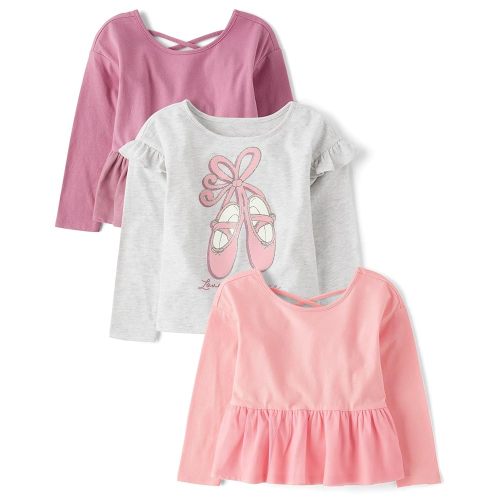 The Children's Place baby-girls And Toddler Girl Long Sleeve Shirts 3-pack