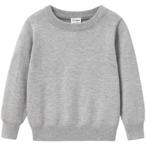 PATPAT Baby Girls Boys Newborn Sweater Crewneck Pull Over Knit Solid Long Sleeve Fall Winter Clothes