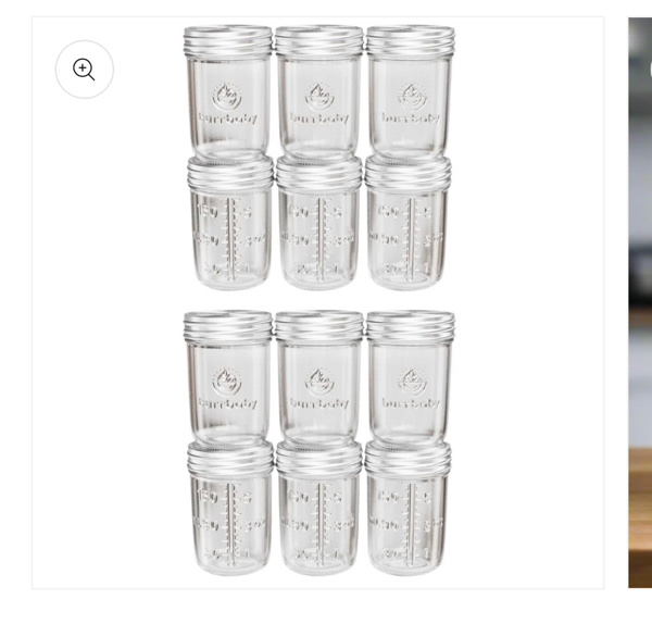 6oz Glass Breast Milk Storage Containers