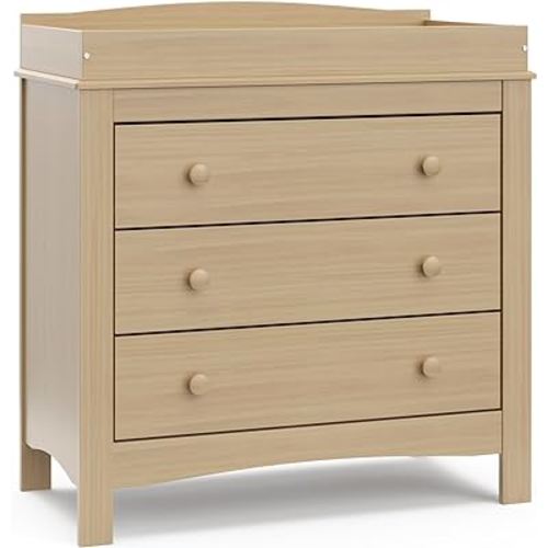 Graco Noah 3 Drawer Chest with Changing Topper (Driftwood) - GREENGUARD Gold Certified, Dresser for Nursery, 3 Drawer Dresser, Kids Dresser, Nursery Dresser Drawer Organizer, Chest of Drawers