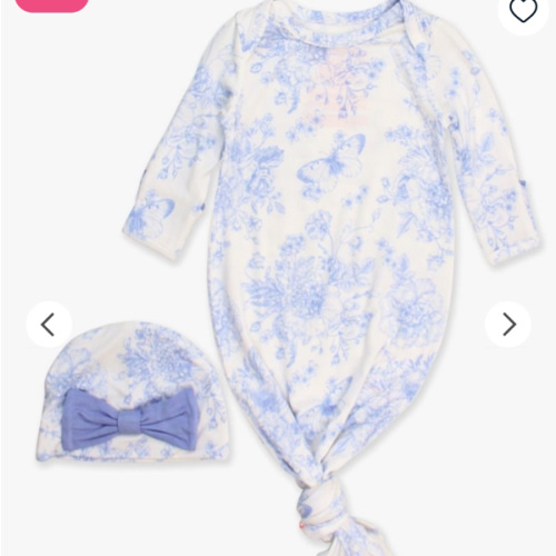 Ruffle Knotted Sleep Gown & Hat Set