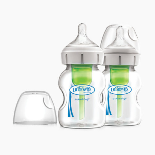 Options+ Wide Neck Glass bottles, 2 pack
