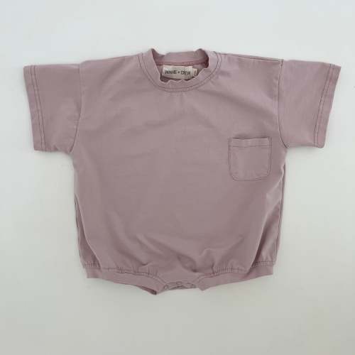 Cory Pocket Romper in Pink