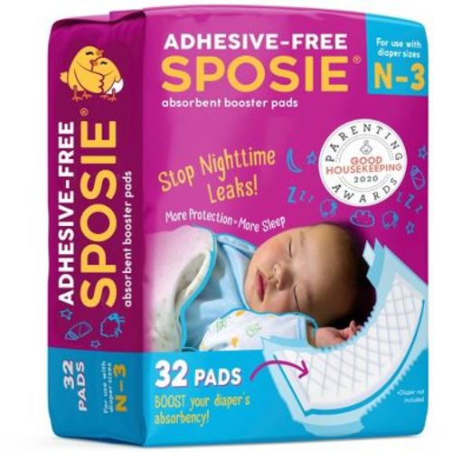 Sposie Booster Pads For Overnight Diaper Leak Protection - 32ct