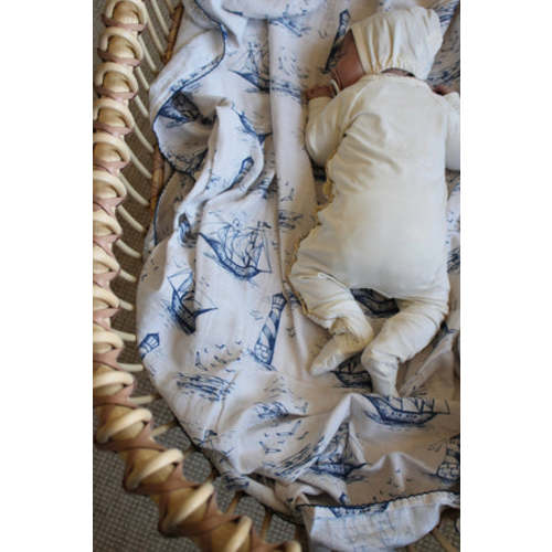 Nautical Sailor Dream Muslin Blanket – briobebe